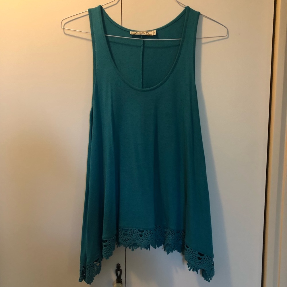 Flirty tank top with lace bottom